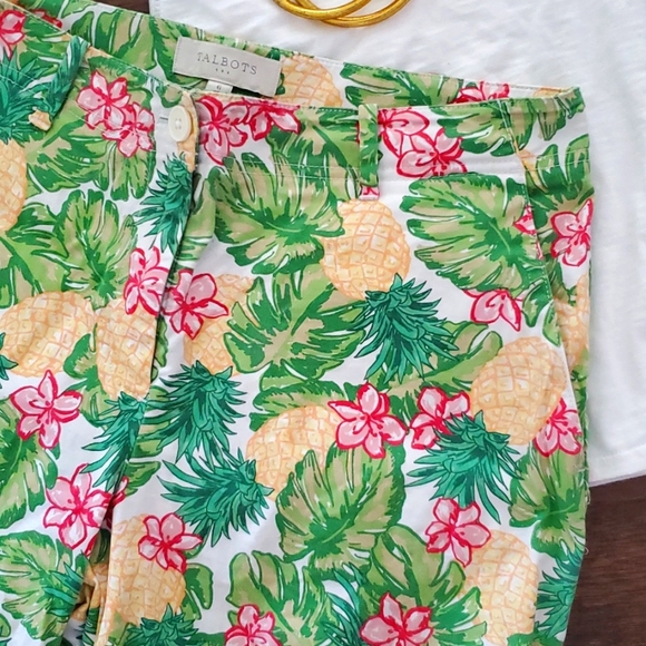 Talbots Tropical Palm Print Shorts Size 6 - Picture 3 of 7